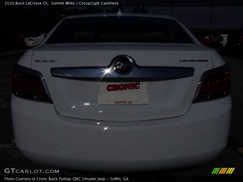 Summit White / Cocoa/Light Cashmere 2010 Buick LaCrosse CX
