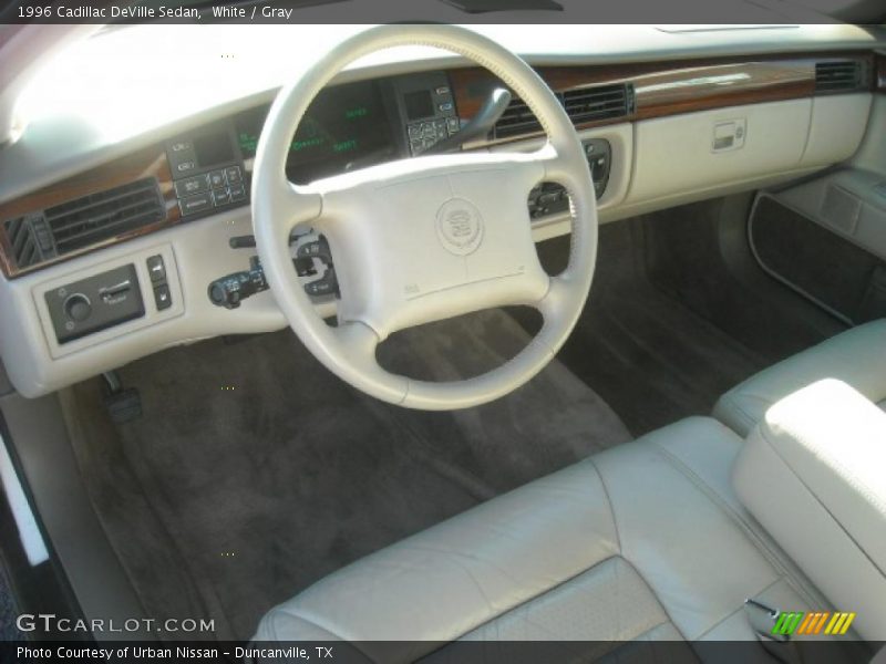 White / Gray 1996 Cadillac DeVille Sedan