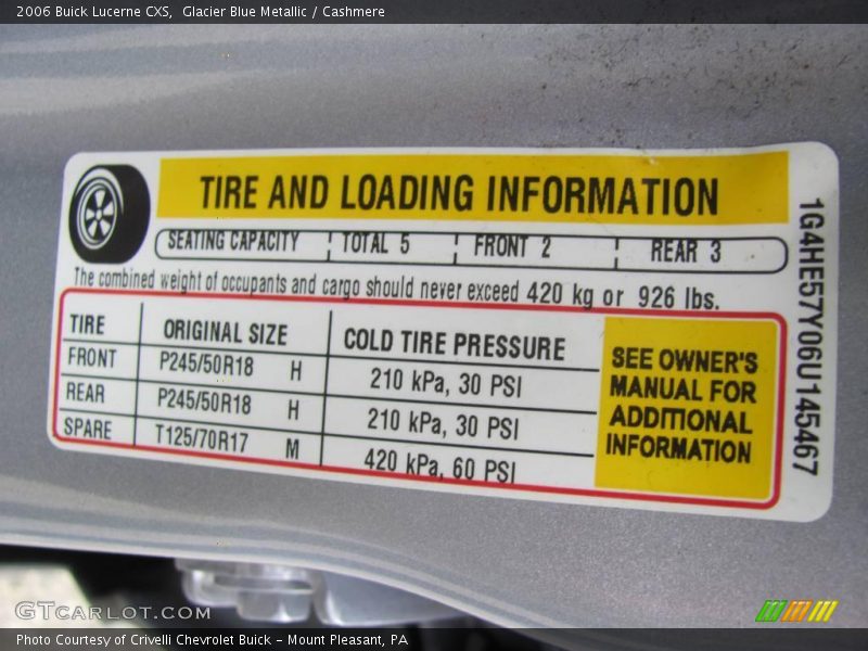 Glacier Blue Metallic / Cashmere 2006 Buick Lucerne CXS