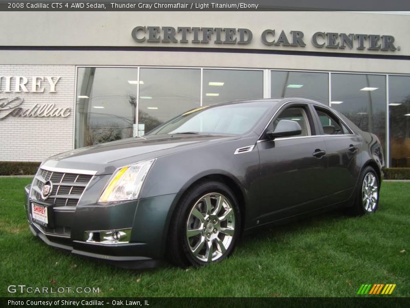 Thunder Gray Chromaflair / Light Titanium/Ebony 2008 Cadillac CTS 4 AWD Sedan