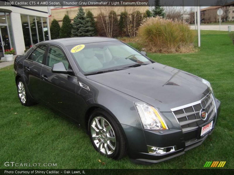 Thunder Gray Chromaflair / Light Titanium/Ebony 2008 Cadillac CTS 4 AWD Sedan