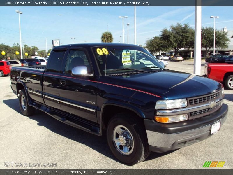Indigo Blue Metallic / Medium Gray 2000 Chevrolet Silverado 2500 LS Extended Cab