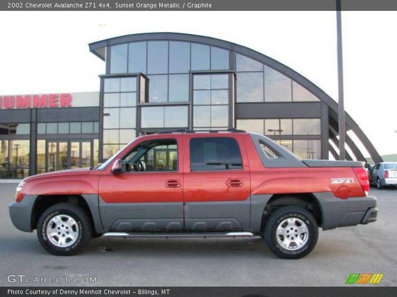 Sunset Orange Metallic / Graphite 2002 Chevrolet Avalanche Z71 4x4