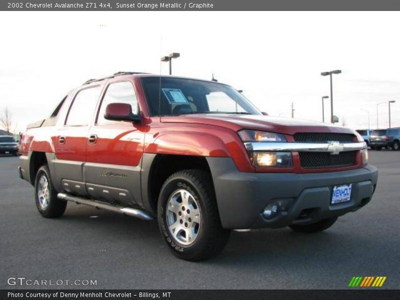 Sunset Orange Metallic / Graphite 2002 Chevrolet Avalanche Z71 4x4