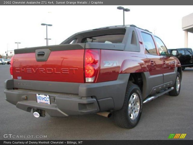 Sunset Orange Metallic / Graphite 2002 Chevrolet Avalanche Z71 4x4