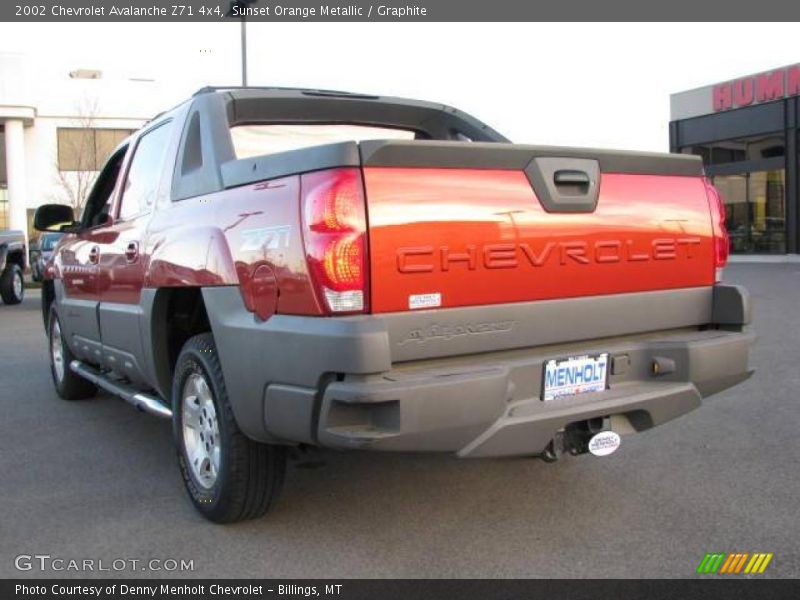 Sunset Orange Metallic / Graphite 2002 Chevrolet Avalanche Z71 4x4