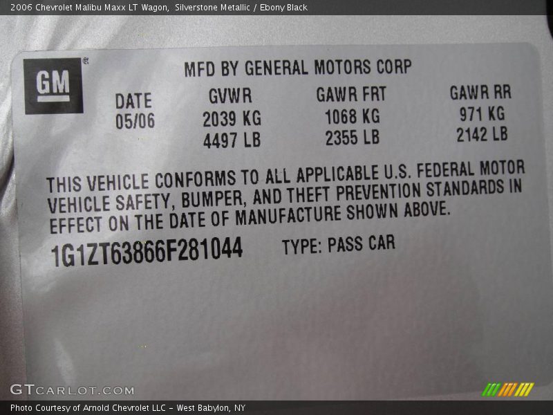 Silverstone Metallic / Ebony Black 2006 Chevrolet Malibu Maxx LT Wagon