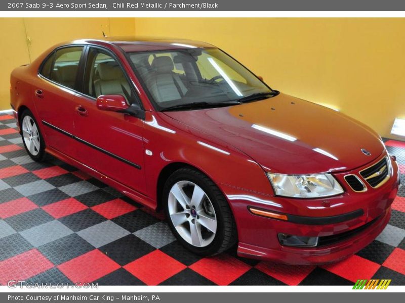 Chili Red Metallic / Parchment/Black 2007 Saab 9-3 Aero Sport Sedan