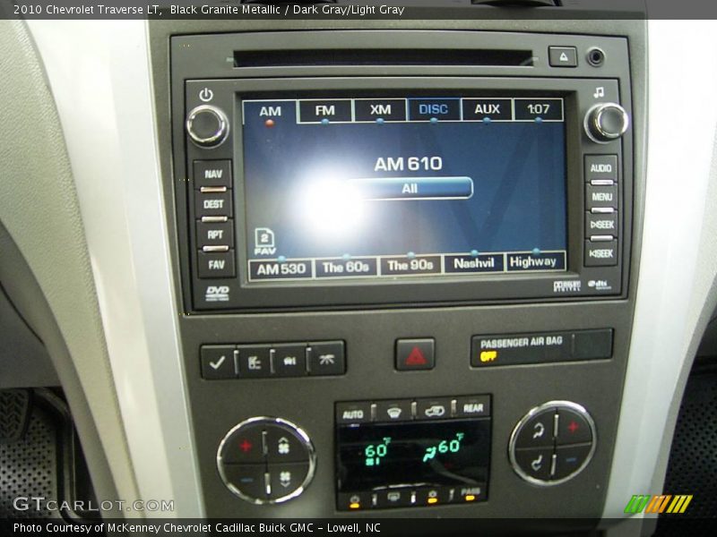 Black Granite Metallic / Dark Gray/Light Gray 2010 Chevrolet Traverse LT