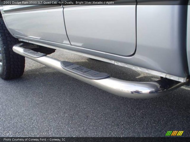 Bright Silver Metallic / Agate 2001 Dodge Ram 3500 SLT Quad Cab 4x4 Dually