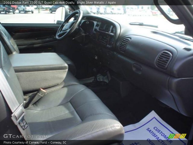 Bright Silver Metallic / Agate 2001 Dodge Ram 3500 SLT Quad Cab 4x4 Dually