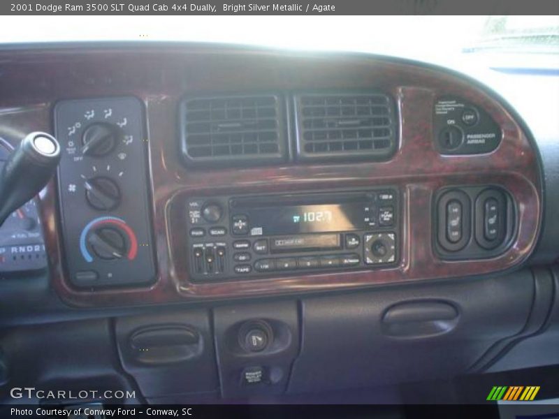 Bright Silver Metallic / Agate 2001 Dodge Ram 3500 SLT Quad Cab 4x4 Dually