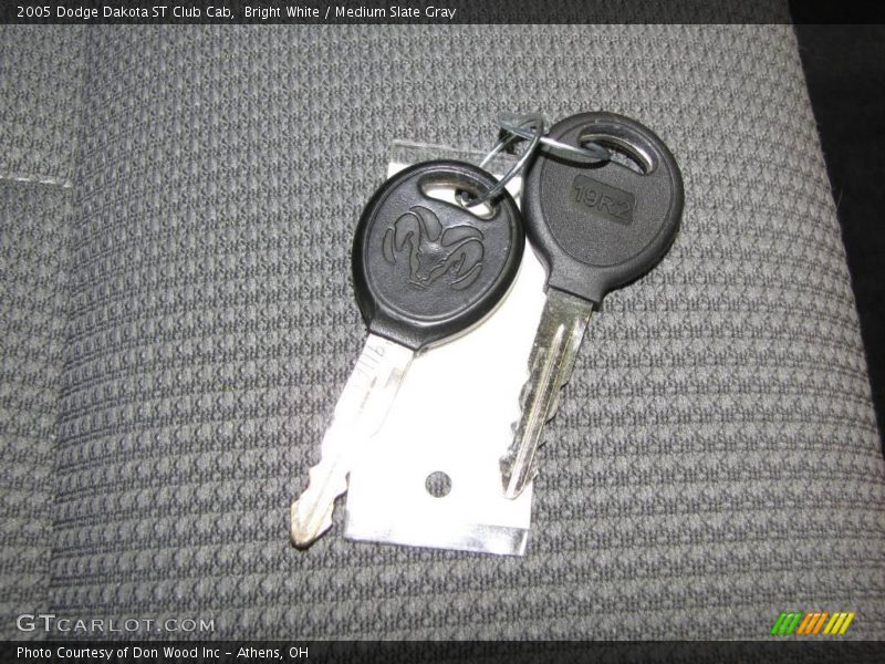Bright White / Medium Slate Gray 2005 Dodge Dakota ST Club Cab