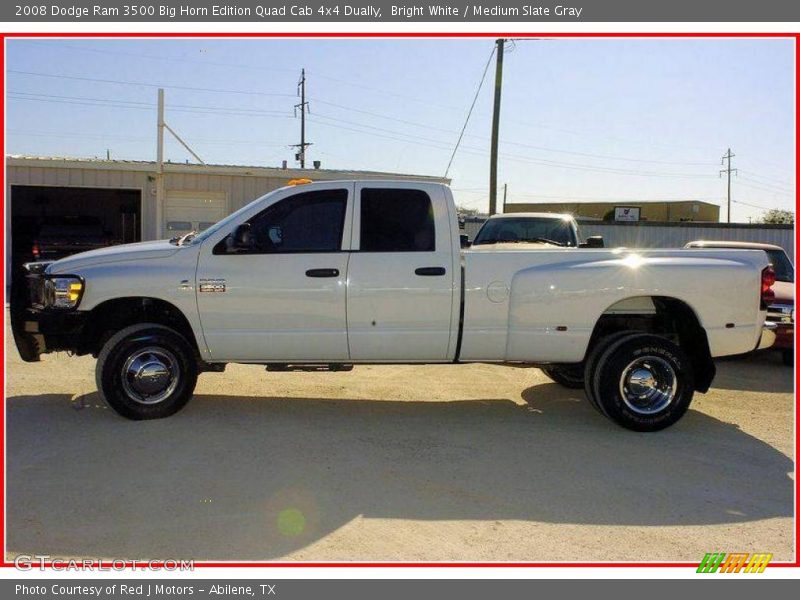 Bright White / Medium Slate Gray 2008 Dodge Ram 3500 Big Horn Edition Quad Cab 4x4 Dually