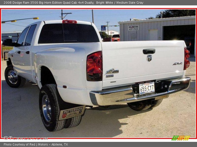 Bright White / Medium Slate Gray 2008 Dodge Ram 3500 Big Horn Edition Quad Cab 4x4 Dually