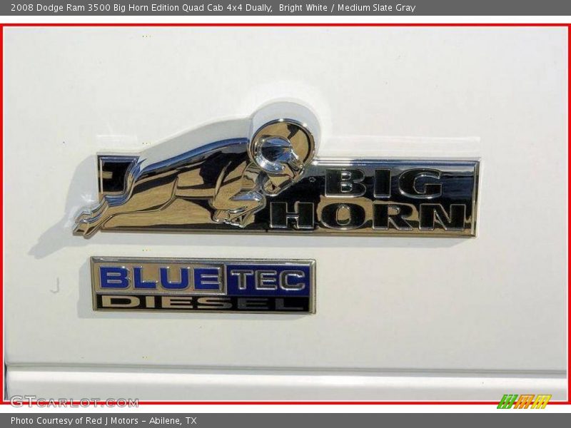 Bright White / Medium Slate Gray 2008 Dodge Ram 3500 Big Horn Edition Quad Cab 4x4 Dually
