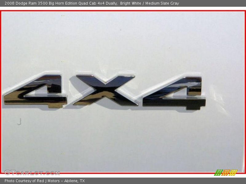 Bright White / Medium Slate Gray 2008 Dodge Ram 3500 Big Horn Edition Quad Cab 4x4 Dually