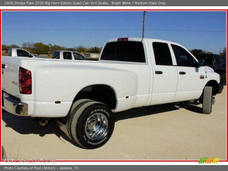 Bright White / Medium Slate Gray 2008 Dodge Ram 3500 Big Horn Edition Quad Cab 4x4 Dually