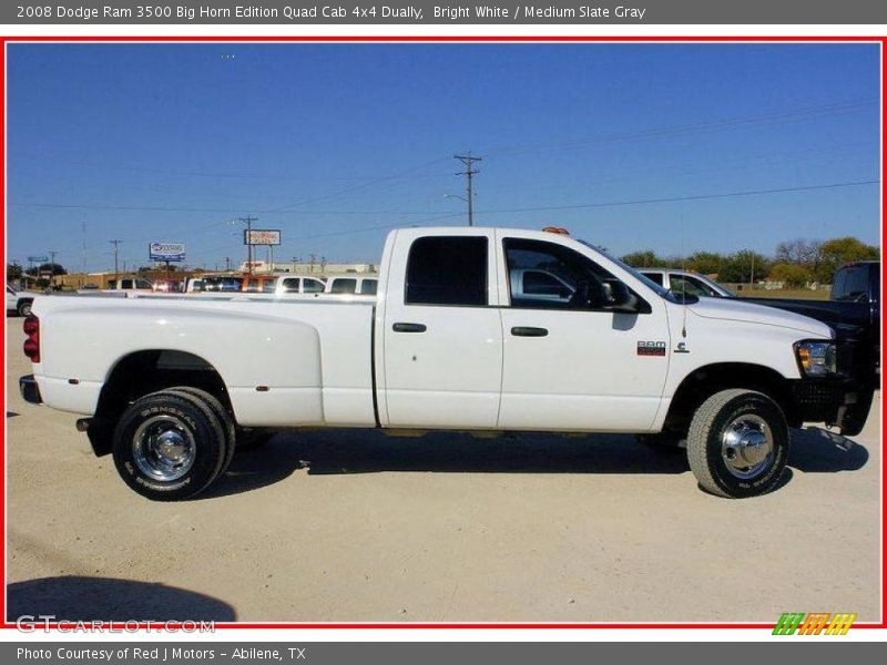 Bright White / Medium Slate Gray 2008 Dodge Ram 3500 Big Horn Edition Quad Cab 4x4 Dually