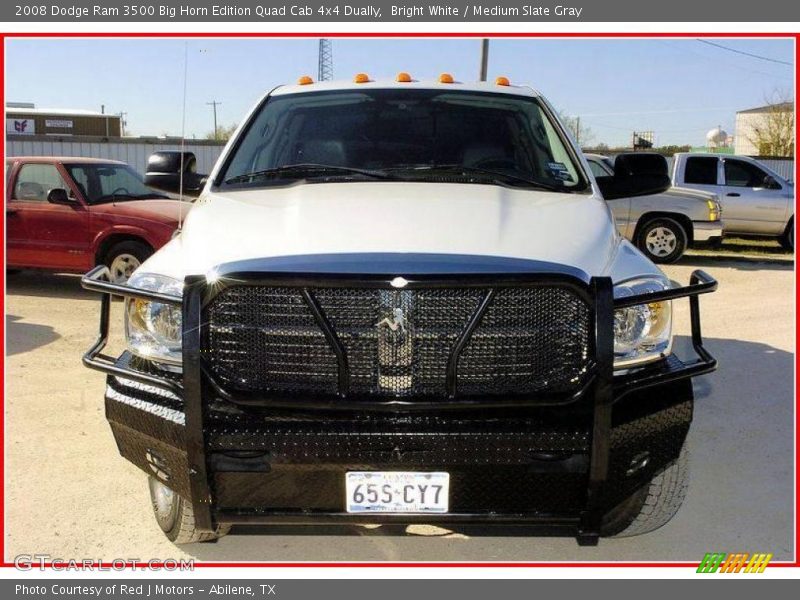 Bright White / Medium Slate Gray 2008 Dodge Ram 3500 Big Horn Edition Quad Cab 4x4 Dually