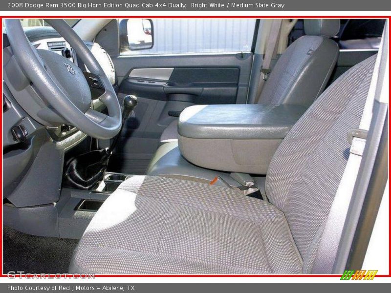 Bright White / Medium Slate Gray 2008 Dodge Ram 3500 Big Horn Edition Quad Cab 4x4 Dually