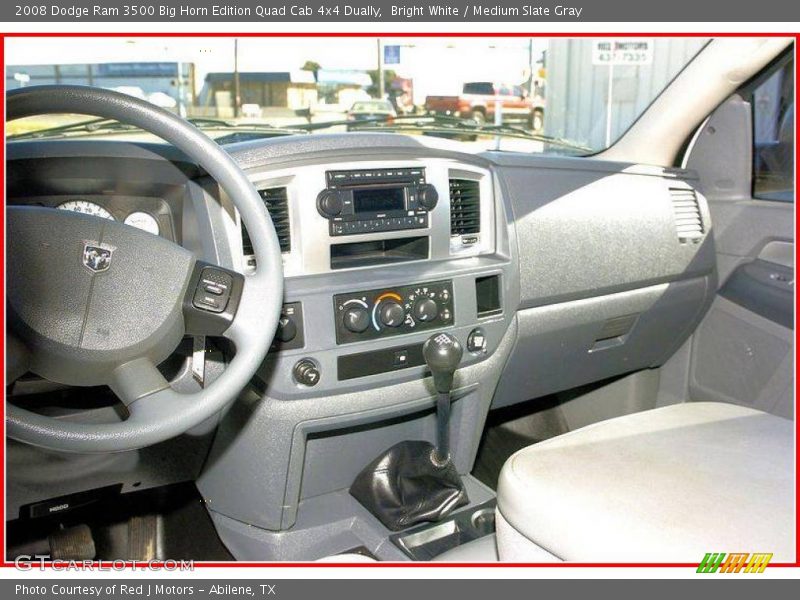 Bright White / Medium Slate Gray 2008 Dodge Ram 3500 Big Horn Edition Quad Cab 4x4 Dually