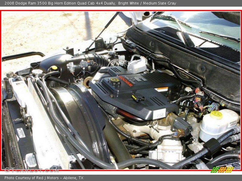 Bright White / Medium Slate Gray 2008 Dodge Ram 3500 Big Horn Edition Quad Cab 4x4 Dually