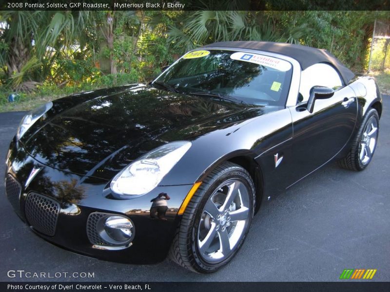 Mysterious Black / Ebony 2008 Pontiac Solstice GXP Roadster