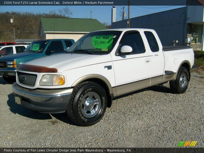 Oxford White / Medium Parchment 2000 Ford F150 Lariat Extended Cab