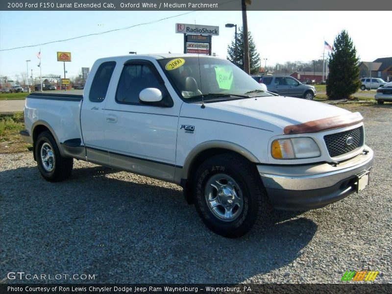 Oxford White / Medium Parchment 2000 Ford F150 Lariat Extended Cab