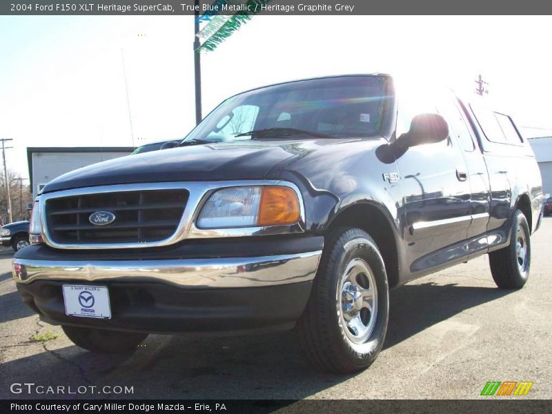 True Blue Metallic / Heritage Graphite Grey 2004 Ford F150 XLT Heritage SuperCab