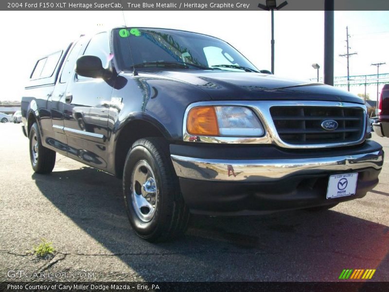 True Blue Metallic / Heritage Graphite Grey 2004 Ford F150 XLT Heritage SuperCab