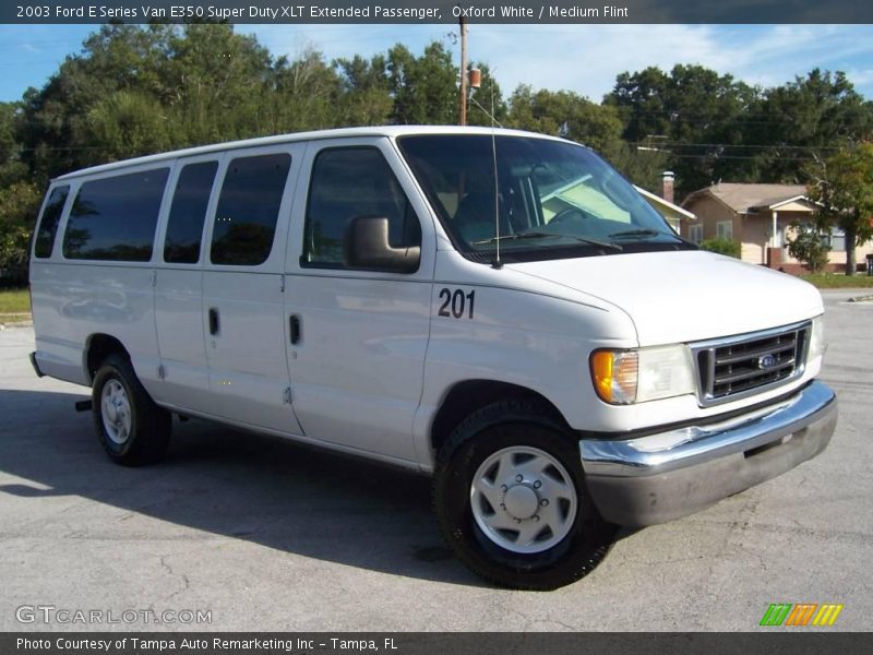 Oxford White / Medium Flint 2003 Ford E Series Van E350 Super Duty XLT Extended Passenger