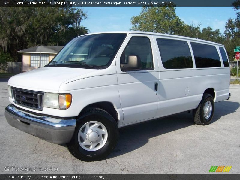 Oxford White / Medium Flint 2003 Ford E Series Van E350 Super Duty XLT Extended Passenger