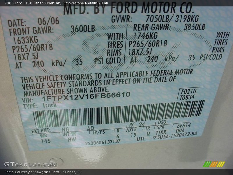 Smokestone Metallic / Tan 2006 Ford F150 Lariat SuperCab