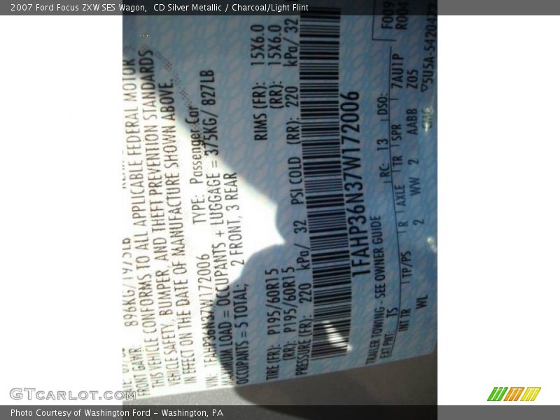 CD Silver Metallic / Charcoal/Light Flint 2007 Ford Focus ZXW SES Wagon