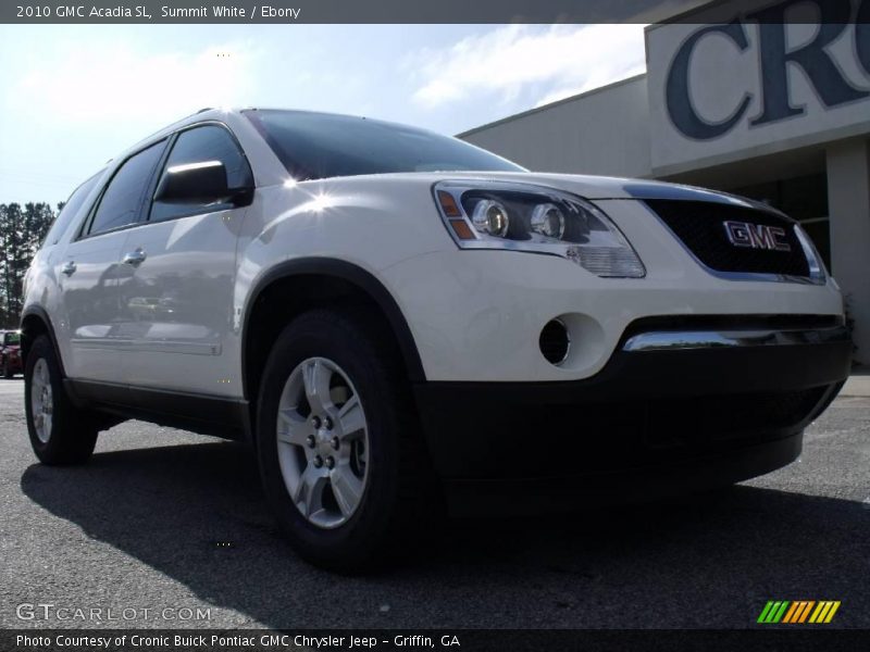 Summit White / Ebony 2010 GMC Acadia SL