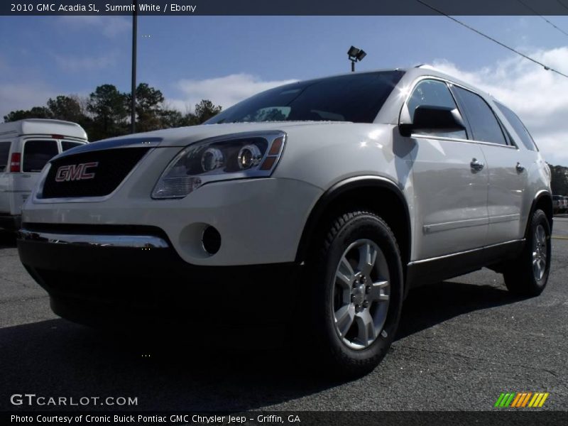 Summit White / Ebony 2010 GMC Acadia SL
