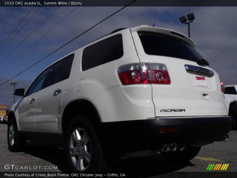Summit White / Ebony 2010 GMC Acadia SL