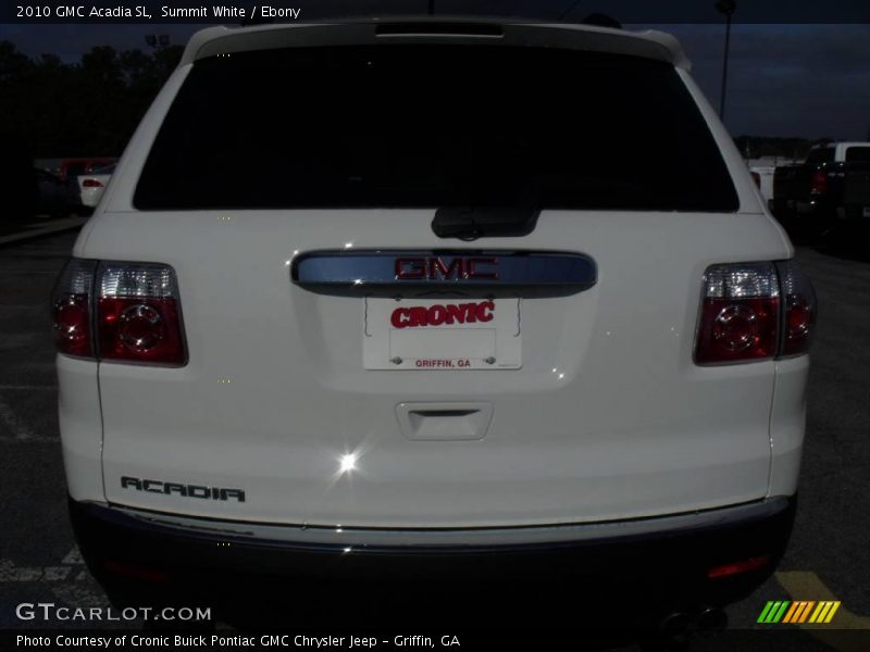 Summit White / Ebony 2010 GMC Acadia SL