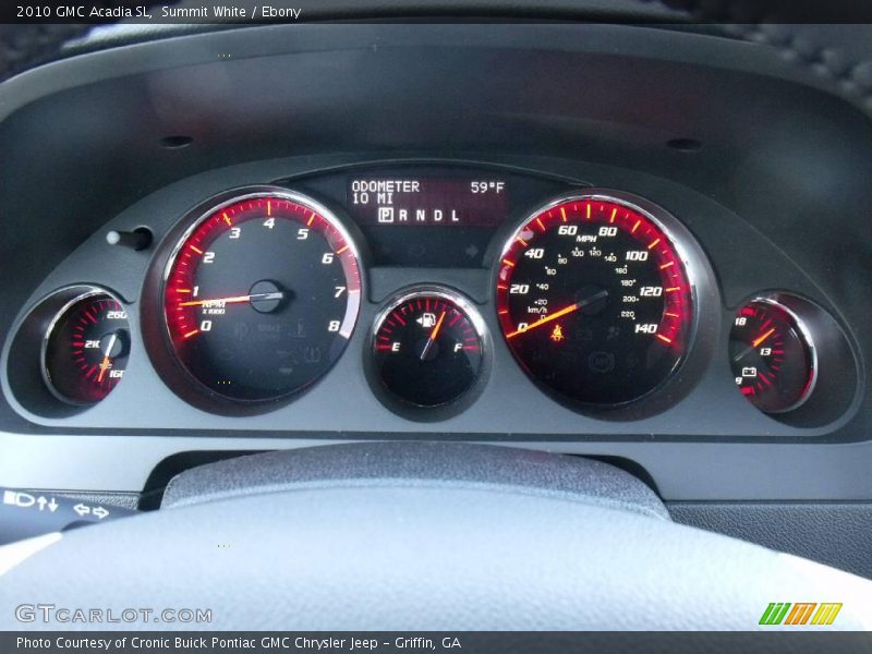Summit White / Ebony 2010 GMC Acadia SL