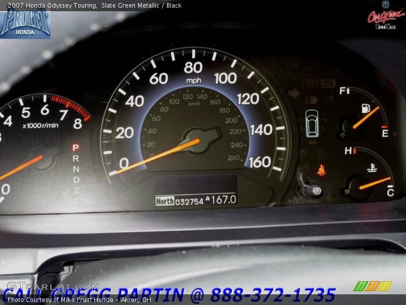 Slate Green Metallic / Black 2007 Honda Odyssey Touring