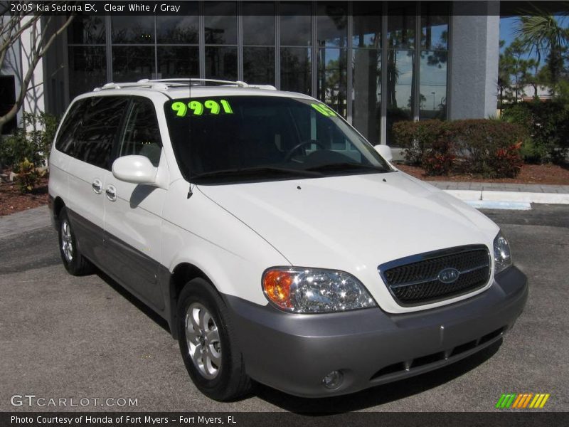 Clear White / Gray 2005 Kia Sedona EX