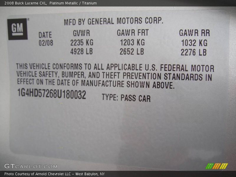 Platinum Metallic / Titanium 2008 Buick Lucerne CXL