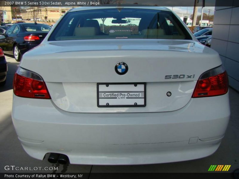 Alpine White / Beige 2007 BMW 5 Series 530xi Sedan