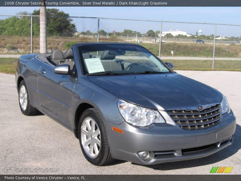 Silver Steel Metallic / Dark Khaki/Light Graystone 2008 Chrysler Sebring Touring Convertible