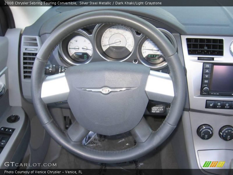 Silver Steel Metallic / Dark Khaki/Light Graystone 2008 Chrysler Sebring Touring Convertible