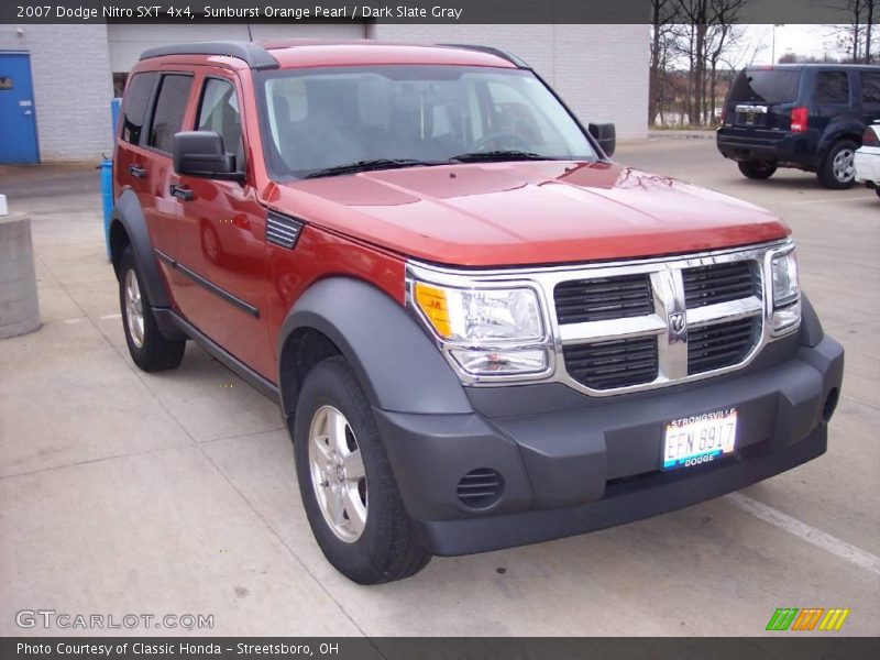 Sunburst Orange Pearl / Dark Slate Gray 2007 Dodge Nitro SXT 4x4