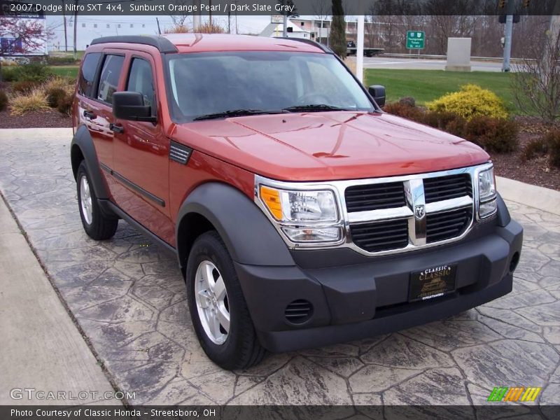 Sunburst Orange Pearl / Dark Slate Gray 2007 Dodge Nitro SXT 4x4