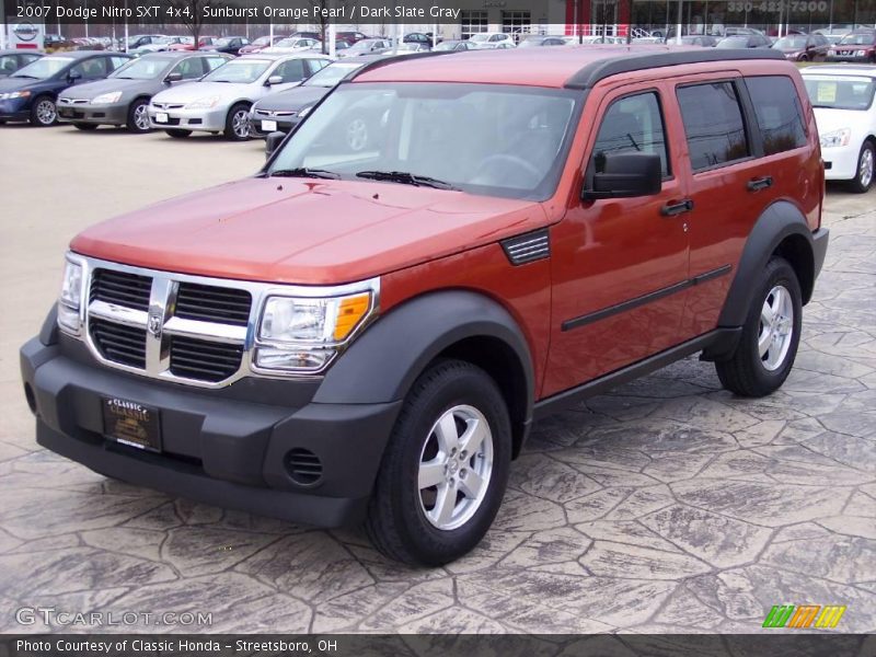 Sunburst Orange Pearl / Dark Slate Gray 2007 Dodge Nitro SXT 4x4